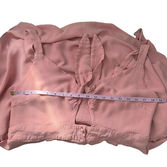 Button Front Midi Dress Womens 2X Smocked Fairy Cottagecore Soft Girl Romantic - Picture 11 of 15